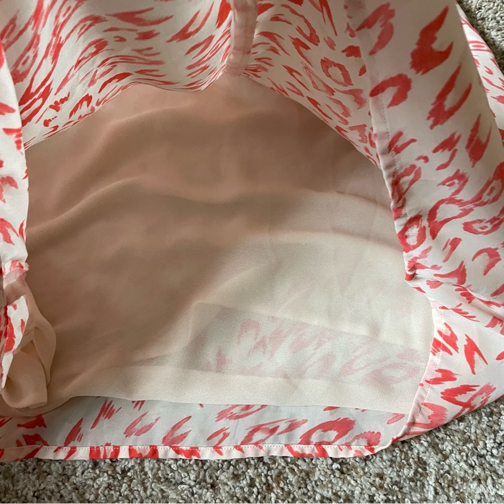 CABI #267 Pink Coral Animal Print Sleeveless Tank Top Women’s Medium Lined - Picture 12 of 13